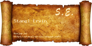 Stangl Ervin névjegykártya